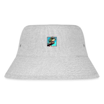 Frosch bereit zum Tauchen - Stanley/Stella recycelter Bucket Hat - Grau meliert - Vorne