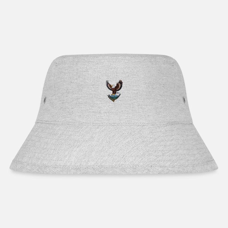 Schöner Weißkopfseeadler - Stanley/Stella recycelter Bucket Hat - Grau meliert