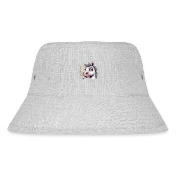 Einhorn Raucher Smoke Joint - Stanley/Stella recycelter Bucket Hat - Grau meliert - Vorne