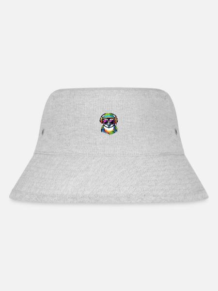 Cooler lustiger Gamer Pinguin - Stanley/Stella recycelter Bucket Hat - Grau meliert