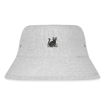 Schwarze Katze Haustier Kätzchen Mietze Schnurren - Stanley/Stella recycelter Bucket Hat - Grau meliert - Vorne