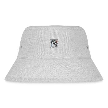 Buchstabe "N" im Drachendesign. - Stanley/Stella recycelter Bucket Hat - Grau meliert - Vorne