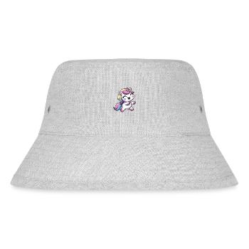 Happy Unicorn dancing - Stanley/Stella Recycled Bucket Hat - heather grey - Front