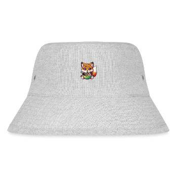 Niedlicher Kawaii-Fuchs isst Ramen 1 - Stanley/Stella recycelter Bucket Hat - Grau meliert - Vorne