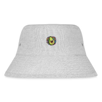 Merry avocado green and colorful ornate waves - Stanley/Stella Recycled Bucket Hat - heather grey - Front