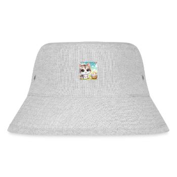Chaton mignon au printemps avec panier de fleurs - Bob recyclé Stanley/Stella - gris chiné - Devant