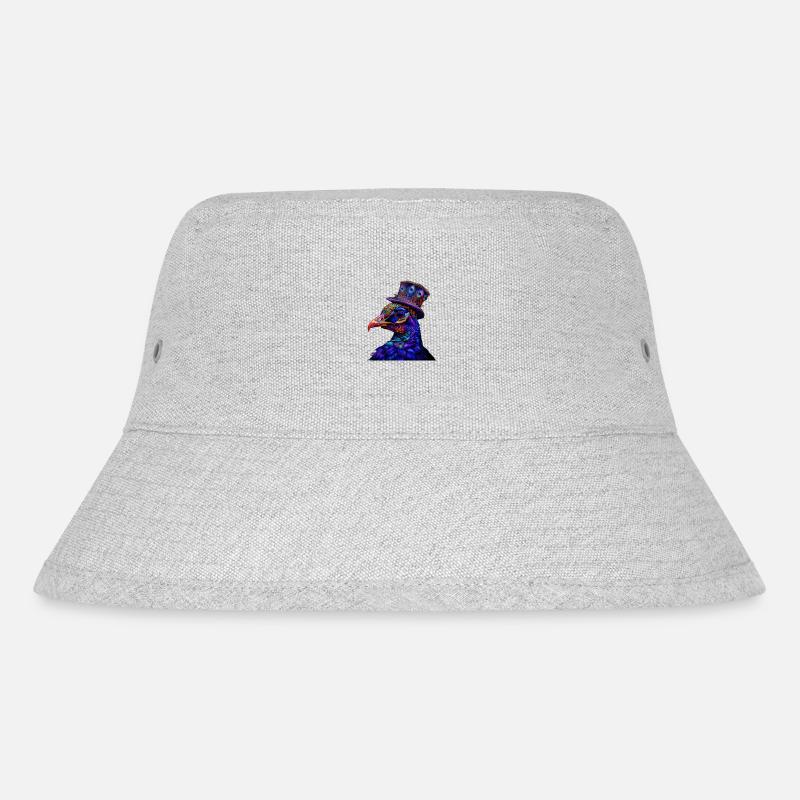 Aristokratie der Federn: Der Pfauenherr - Stanley/Stella recycelter Bucket Hat - Grau meliert