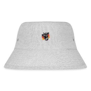 Deutscher Schäferhund mit Deutschlandfahne - Stanley/Stella recycelter Bucket Hat - Grau meliert - Vorne