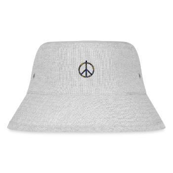Abstract Harmony: Yellow-Blue Peace Rush - Stanley/Stella Recycled Bucket Hat - heather grey - Front
