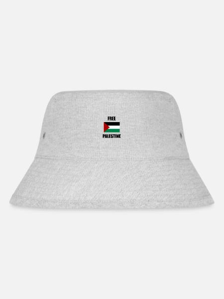 Free Palestine - Stanley/Stella Recycled Bucket Hat - heather grey