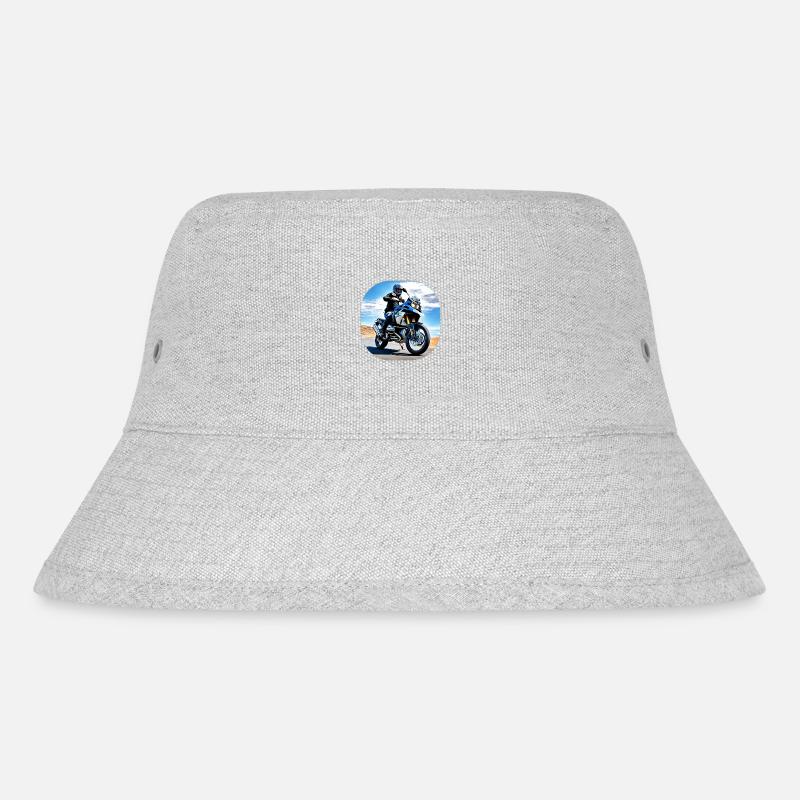 Motorcycle under blue sky - Stanley/Stella Recycled Bucket Hat - heather grey
