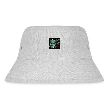 Dino mit Seifenblasen im All - Stanley/Stella recycelter Bucket Hat - Grau meliert - Vorne