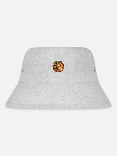 Orangefarbene Mainecoon-Katze - Stanley/Stella recycelter Bucket Hat - Grau meliert