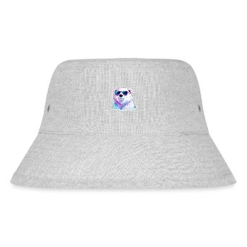 Eisbär / Tier / Nordpol / Winter / Kindlich / süß - Stanley/Stella recycelter Bucket Hat - Grau meliert - Vorne