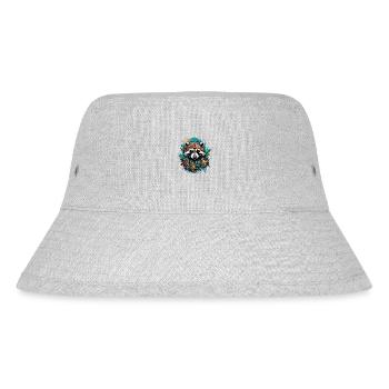 Tattoo / Tier / Kunst / cool / Comic / Waschbär - Stanley/Stella recycelter Bucket Hat - Grau meliert - Vorne