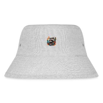 Tattoo / Tier / Kunst / cool / Comic / Waschbär - Stanley/Stella recycelter Bucket Hat - Grau meliert - Vorne
