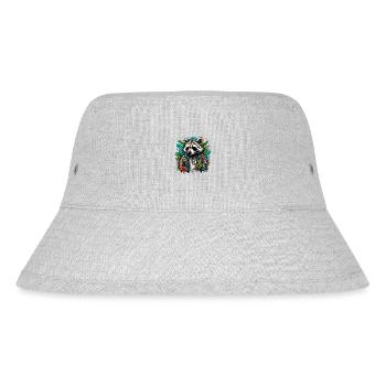 Tattoo / Tier / Kunst / cool / Comic / Waschbär - Stanley/Stella recycelter Bucket Hat - Grau meliert - Vorne