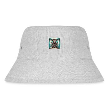Tattoo / Tier / Kunst / cool / Comic / Schwein - Stanley/Stella recycelter Bucket Hat - Grau meliert - Vorne