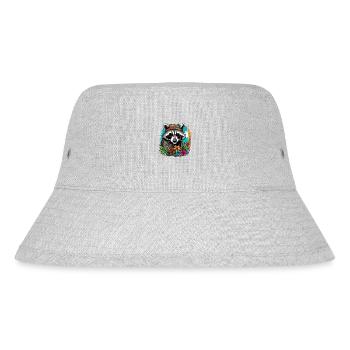 Tattoo / Tier / Kunst / cool / Comic / Waschbär - Stanley/Stella recycelter Bucket Hat - Grau meliert - Vorne