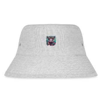 Tattoo / Tier / Kunst / cool / Comic / Schwein - Stanley/Stella recycelter Bucket Hat - Grau meliert - Vorne