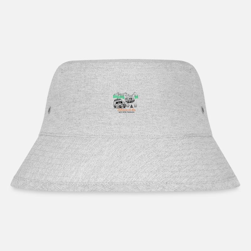 Zuahuse ist da, wo Wir Parken - Stanley/Stella recycelter Bucket Hat - Grau meliert
