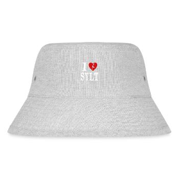 I love Sylt in the colours white and red - Stanley/Stella Recycled Bucket Hat - heather grey - Front