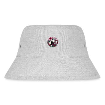 Flower Panda Bear - Stanley/Stella Recycled Bucket Hat - heather grey - Front