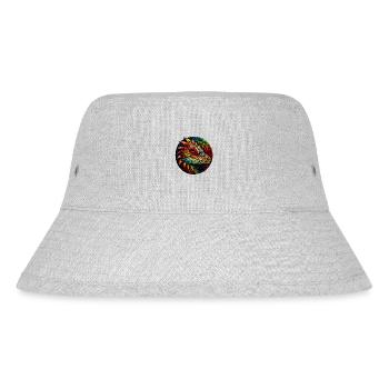 Abstrakte Eidechse - Geometrisches Design - Stanley/Stella recycelter Bucket Hat - Grau meliert - Vorne