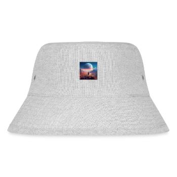 Pluto und sein aufgehender Mond Charon - Stanley/Stella recycelter Bucket Hat - Grau meliert - Vorne