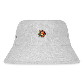 Psychedelische Sonnenlandschaft - Retro Stil Kunst - Stanley/Stella recycelter Bucket Hat - Grau meliert - Vorne
