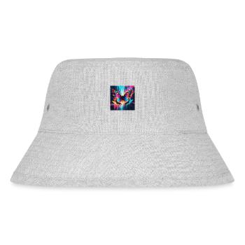 Neon Monarch Schmetterling - Stanley/Stella recycelter Bucket Hat - Grau meliert - Vorne
