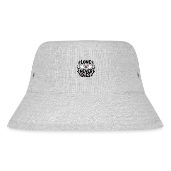 Liebe stirbt nie - Stanley/Stella recycelter Bucket Hat - Grau meliert - Vorne