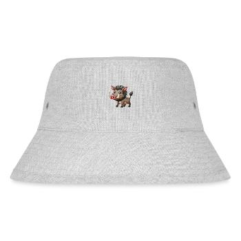 Warzenschwein - Stanley/Stella recycelter Bucket Hat - Grau meliert - Vorne