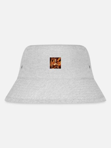 Goldener Buddha - Stanley/Stella recycelter Bucket Hat - Grau meliert