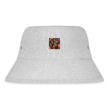 Joker mit Sonnenbrille - Stanley/Stella recycelter Bucket Hat - Grau meliert - Vorne