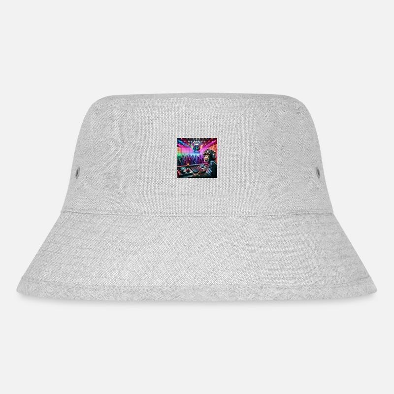 Schimpanse mit DJ-Pult - Stanley/Stella recycelter Bucket Hat - Grau meliert