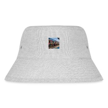 Zug mit Graffiti - Stanley/Stella recycelter Bucket Hat - Grau meliert - Vorne