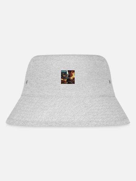 Samurai mit Schwert - Stanley/Stella recycelter Bucket Hat - Grau meliert