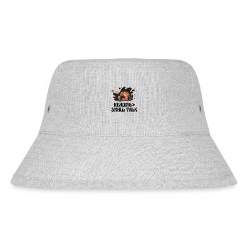 Reading Small Talk Sayings For Introverts - Stanley/Stella Recycled Bucket Hat - heather grey - Front