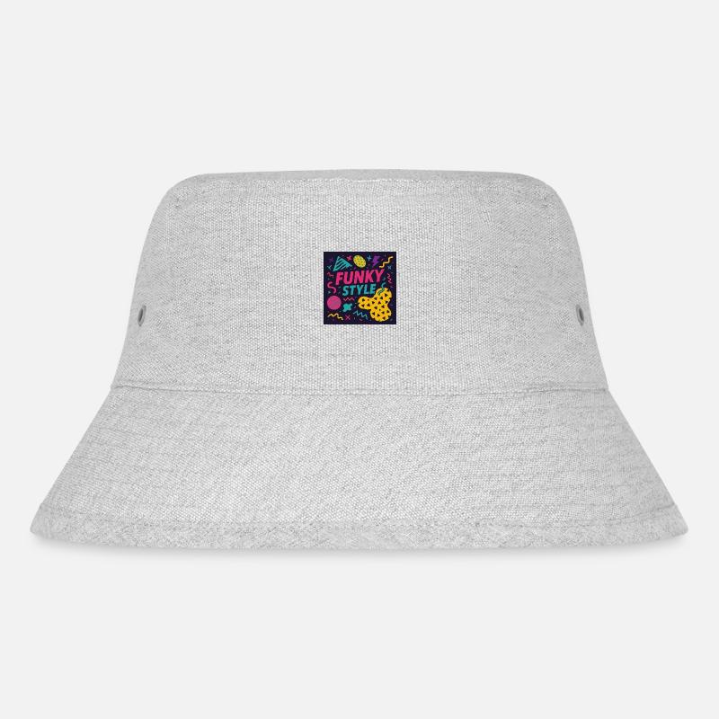 Funky Style – Memphis Madness - Stanley/Stella recycelter Bucket Hat - Grau meliert