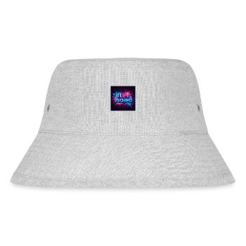 Neon Techno Lichtkunst T-Shirt - Stanley/Stella recycelter Bucket Hat - Grau meliert - Vorne