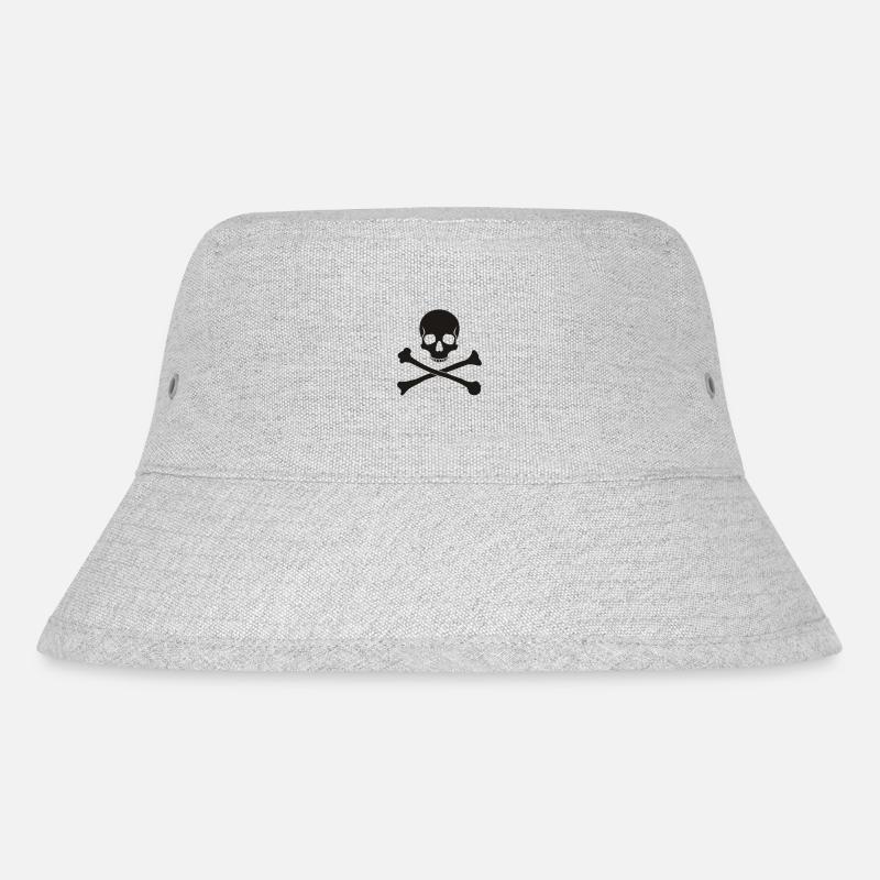 Schädel Gekreuzte Knochen - Stanley/Stella recycelter Bucket Hat - Grau meliert