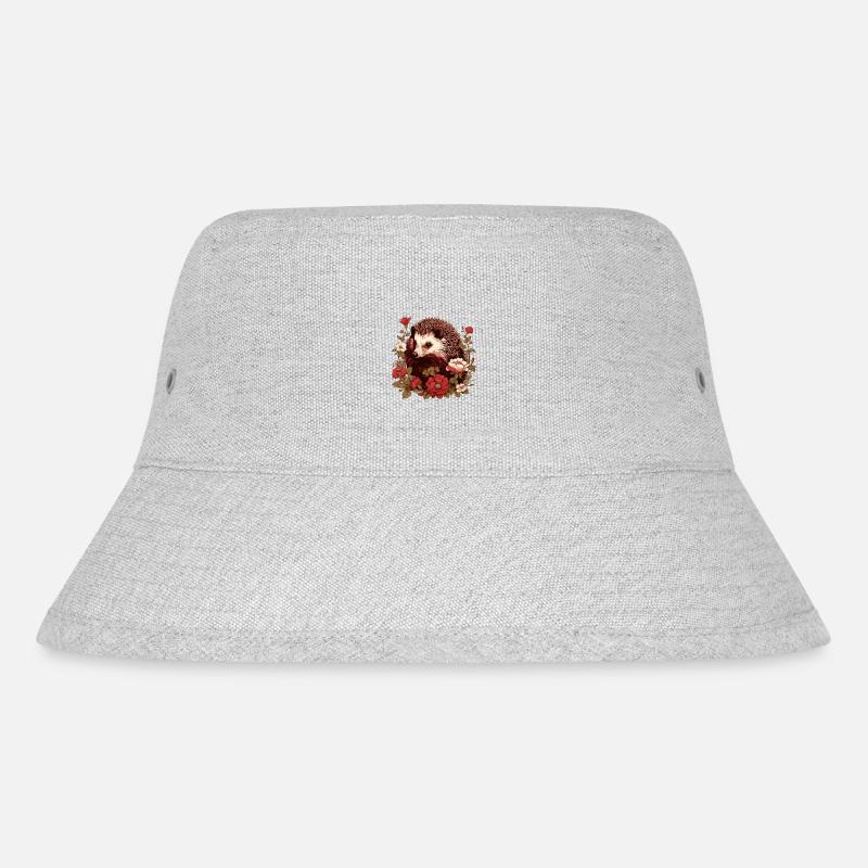 Igel im Blumenmeer - Stanley/Stella recycelter Bucket Hat - Grau meliert
