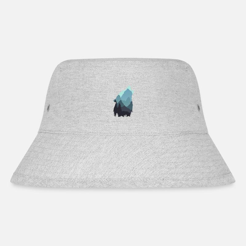 Wolf - Stanley/Stella recycelter Bucket Hat - Grau meliert
