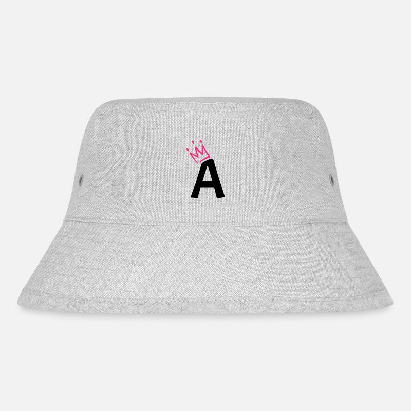 Buchstabe A mit Krone - Stanley/Stella recycelter Bucket Hat - Grau meliert