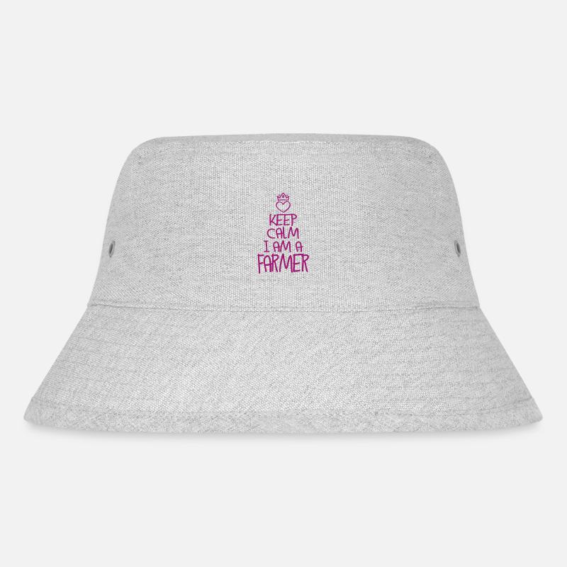Keep Calm Landwirt cool Geschenk Bauer - Stanley/Stella recycelter Bucket Hat - Grau meliert