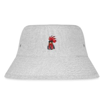 Cooler Gockel - Stanley/Stella recycelter Bucket Hat - Grau meliert - Vorne