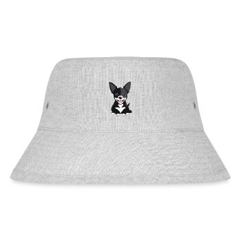 Happy dog puppy with outstretched tongue - Stanley/Stella Recycled Bucket Hat - heather grey - Front