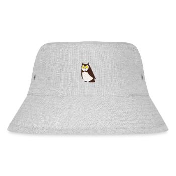 Cartoon-Eule - Stanley/Stella recycelter Bucket Hat - Grau meliert - Vorne