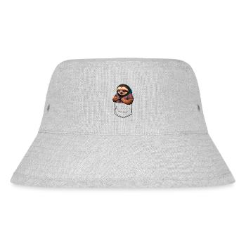 Brusttasche Faultier | Faultier in der Tasche - Stanley/Stella recycelter Bucket Hat - Grau meliert - Vorne
